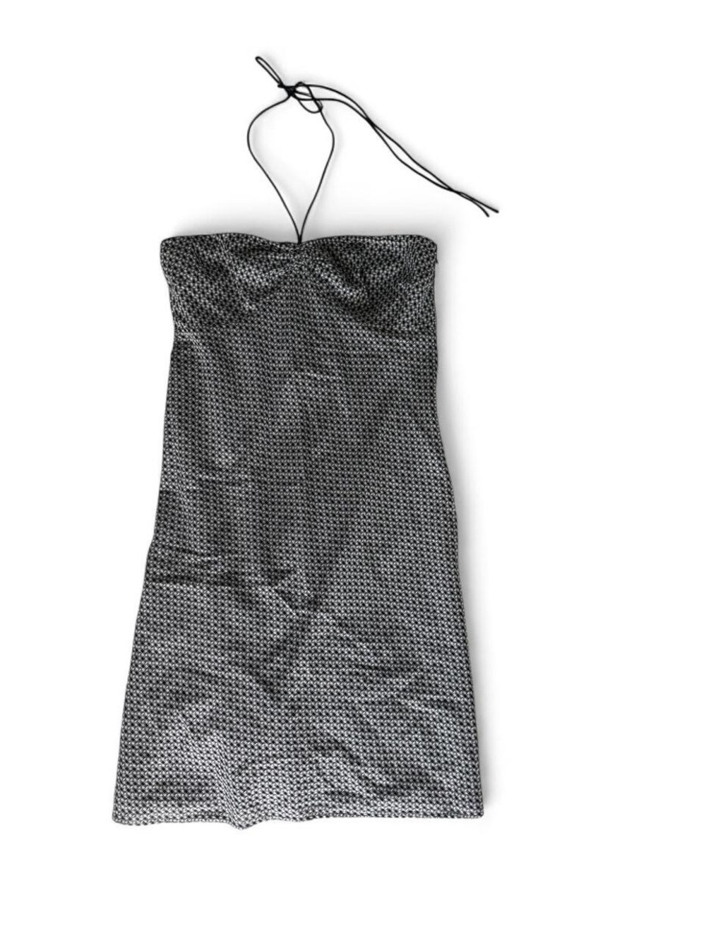 LOFT Black & White Gingham Patterned Sundress with Back Tie
